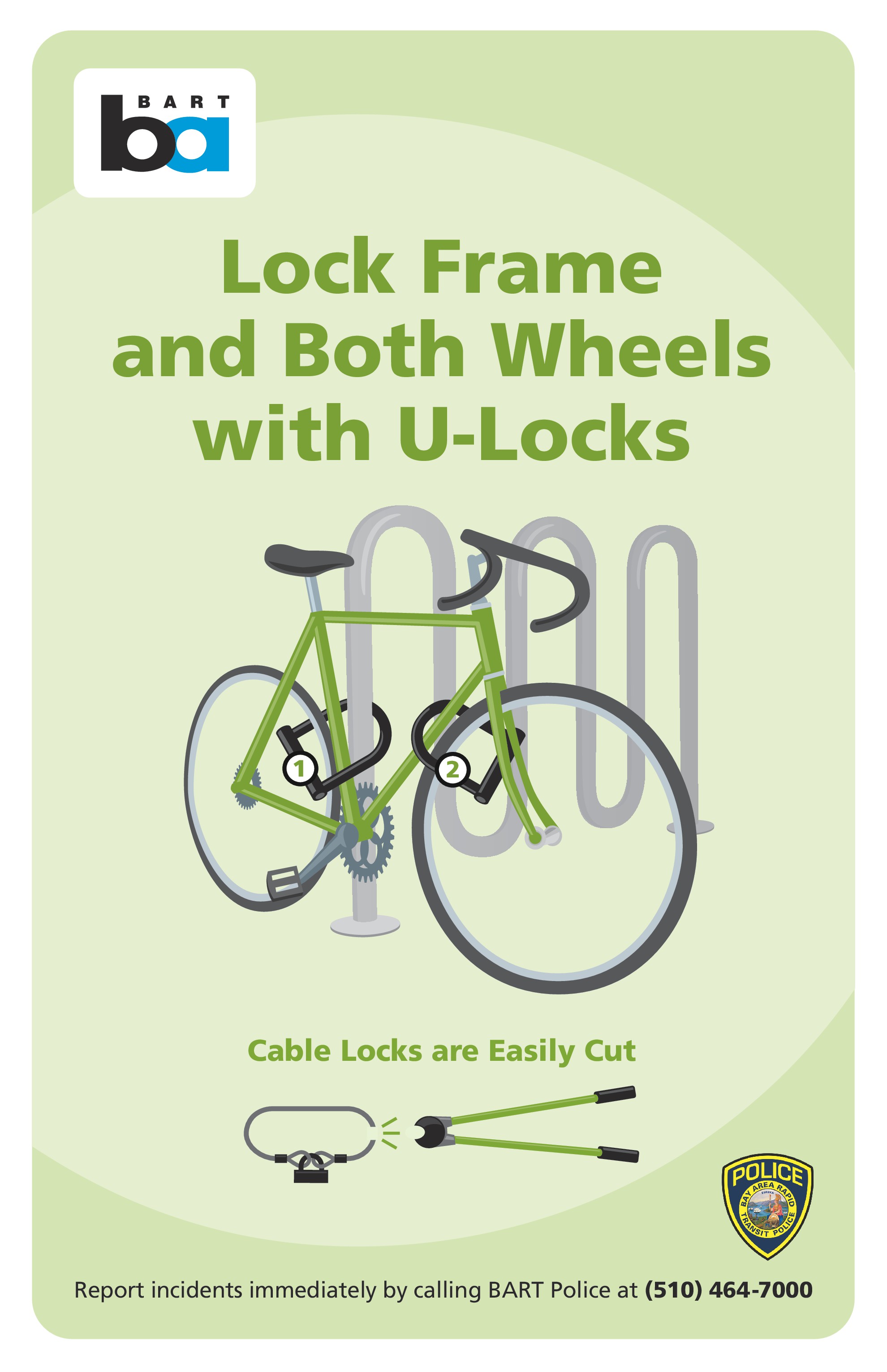 Image of how to lock bike sign