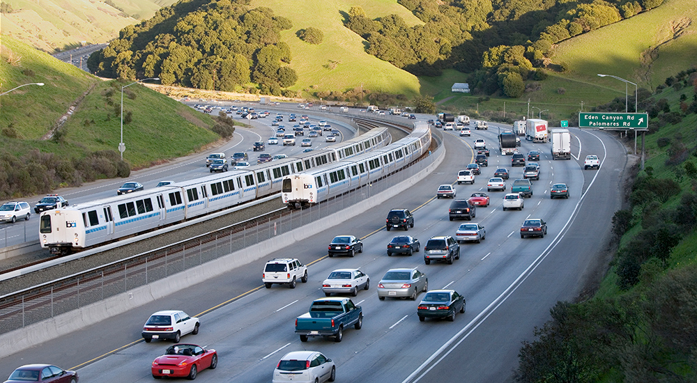 BART trains and traffic relief
