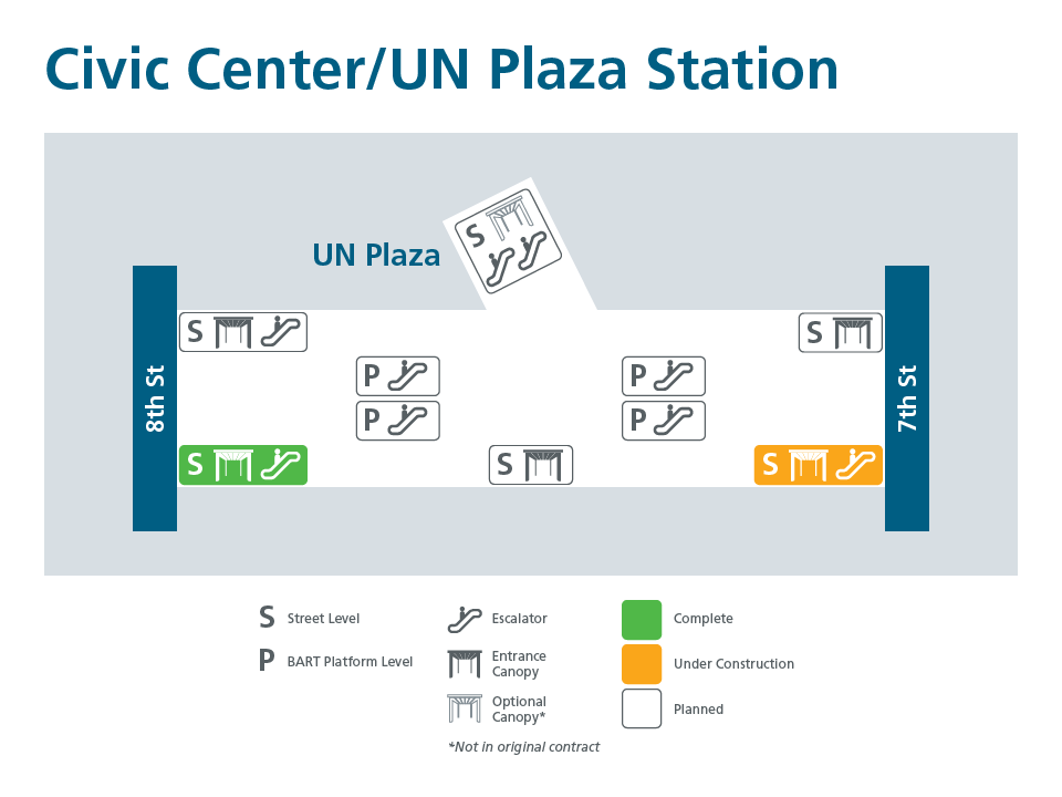 Civic Center Station entrances map
