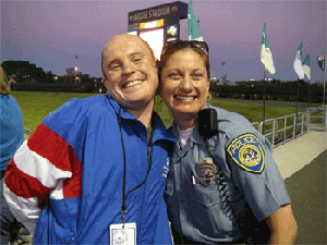 BART PD officer with Special Olympics athlete