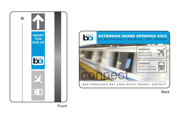 A commemorative BART ticket was created to celebrate the opening of the SFO station