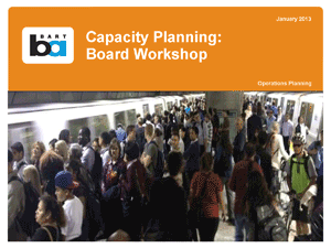 Cover of report on capacity, showing crowded platform
