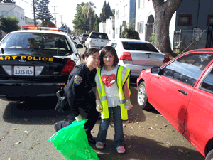 BART Police help with Fruitvale cleanup