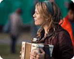 concertgoer with accordion