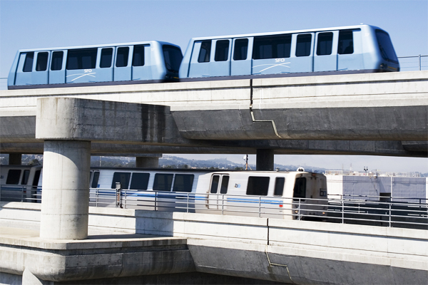 BART and the people mover AirTrain finally blossomed in spring 2013