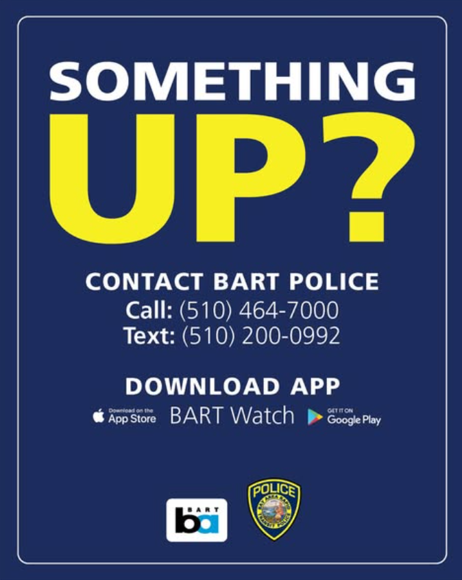 Something Up graphic with info for how to call BART PD