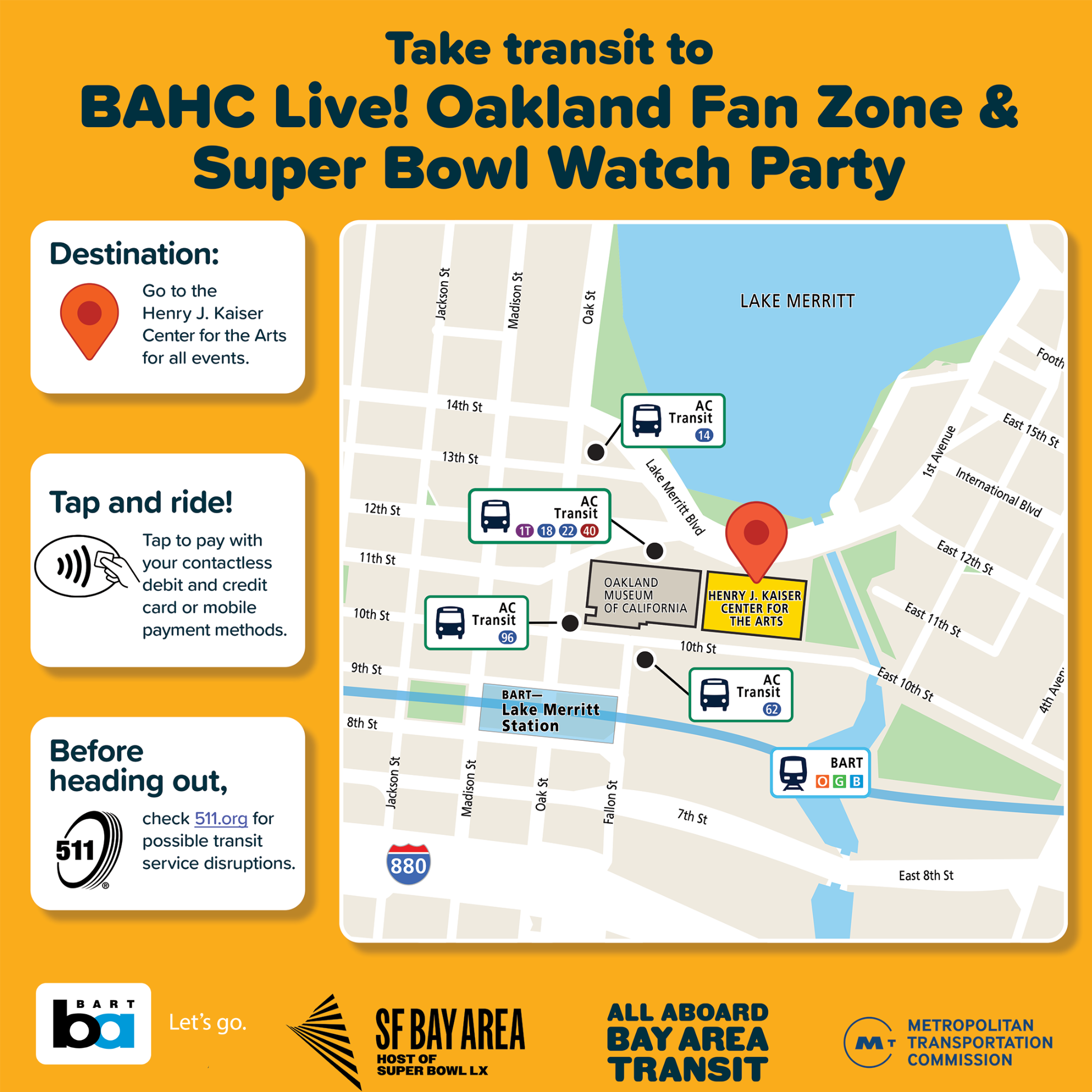 Oakland Fan Zone rider guide