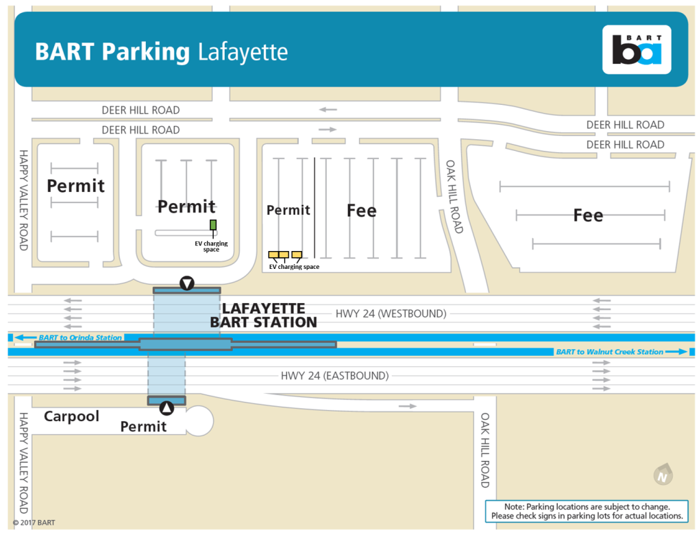 Lafayette EV Parking map