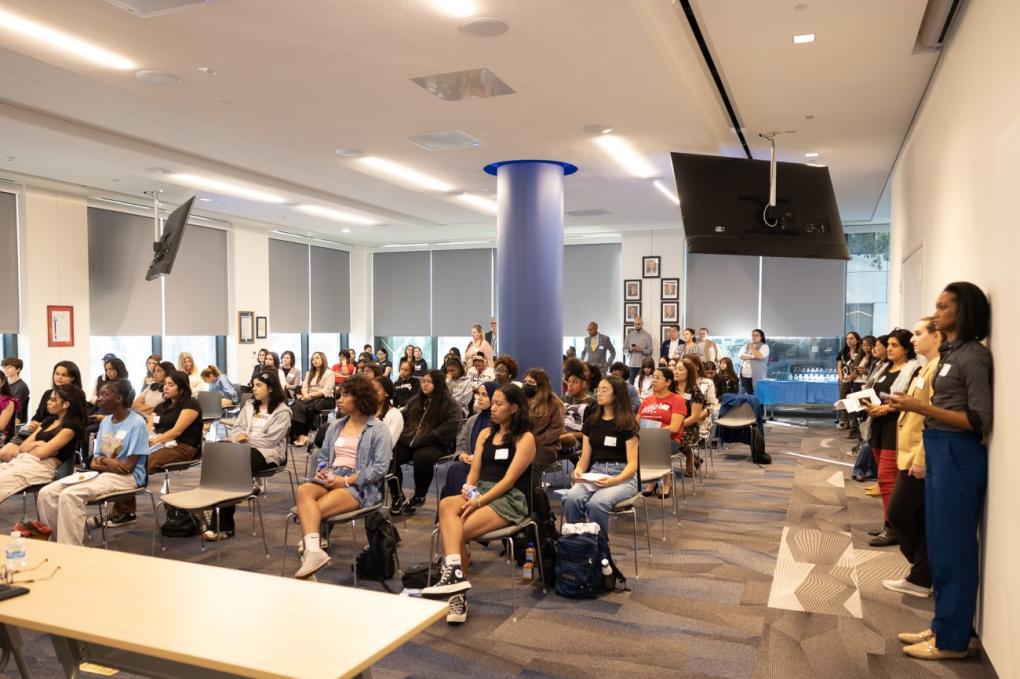 The standing-room only audience during the Girls in Motion Fall 2023 Summit, hosted at BART Headquarters on Thursday, Oct. 19, 2023. Photo courtesy of Conner L’Hommedieu of Kimley-Horn. 