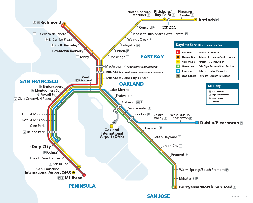 BART System Map