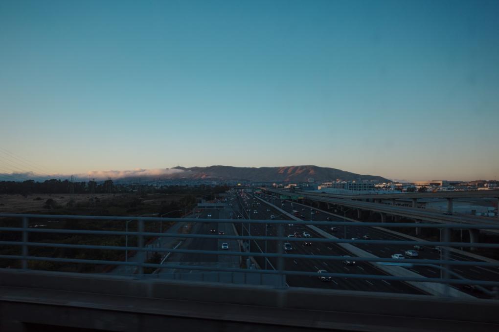 The view as the train pulled out of SFO Station on Friday, Sept. 8, 2023. 