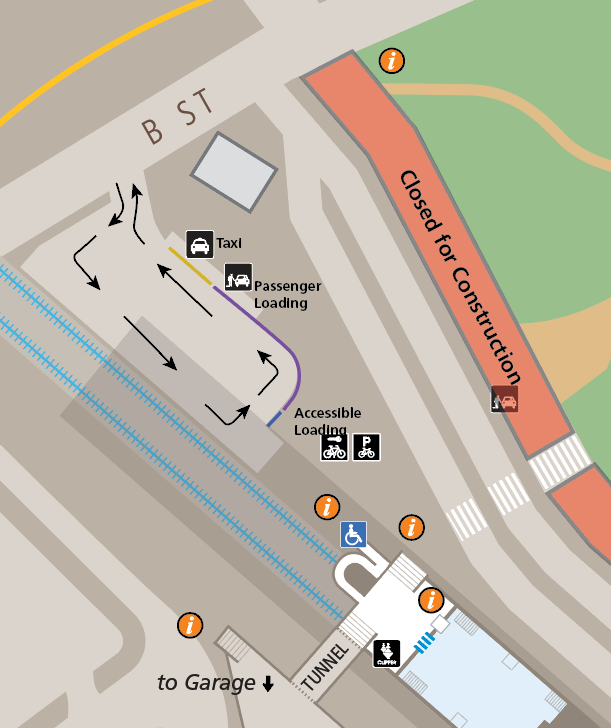 Hayward Station: Passenger loading zone closed for repaving