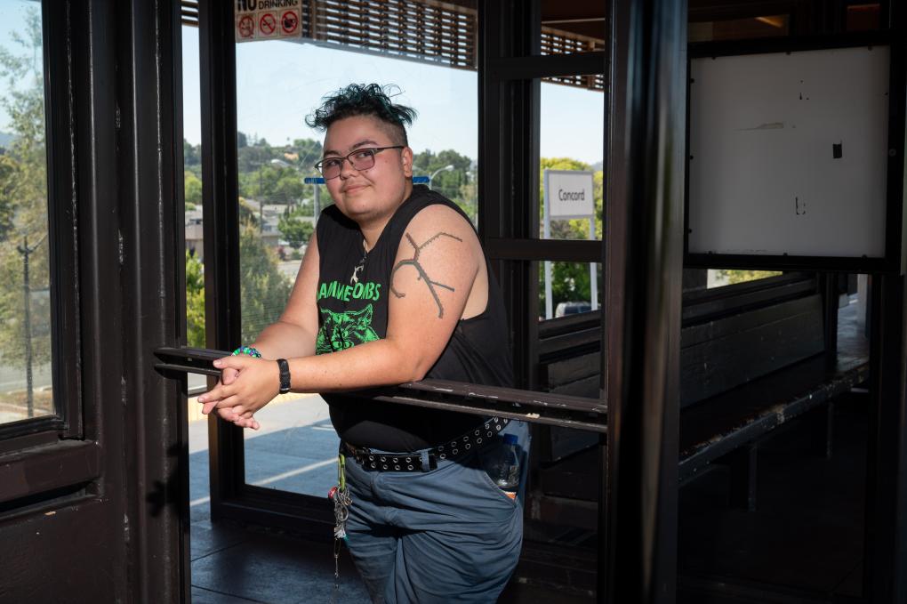 A person with a BART system tattoo on their arm