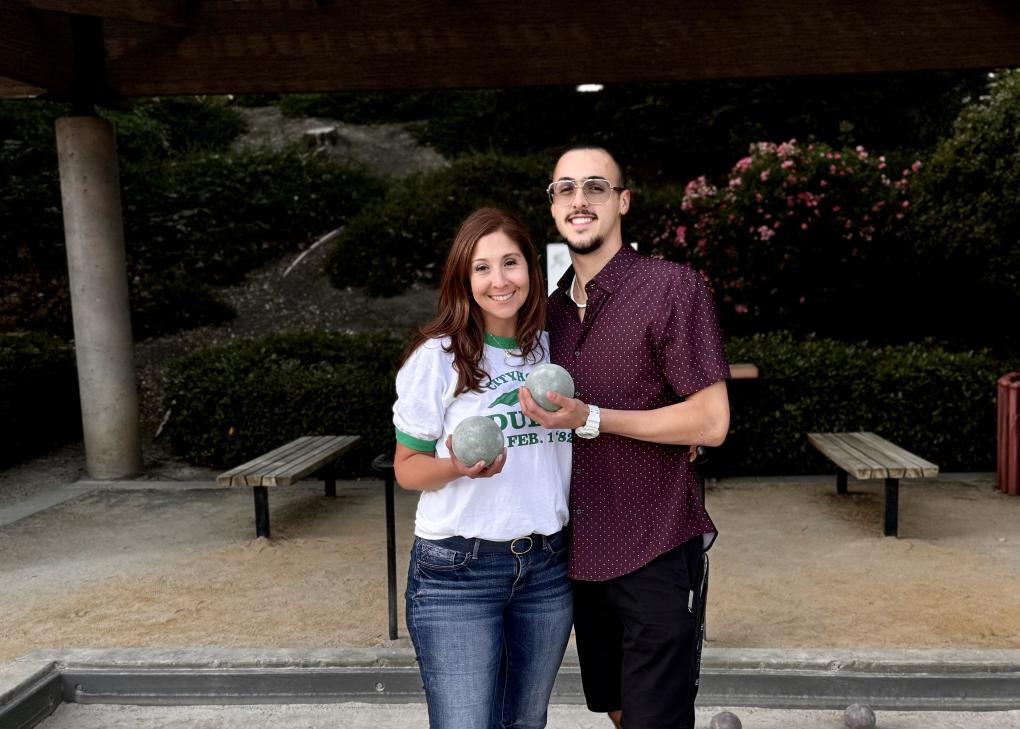 Director Melissa Hernandez with her son.  