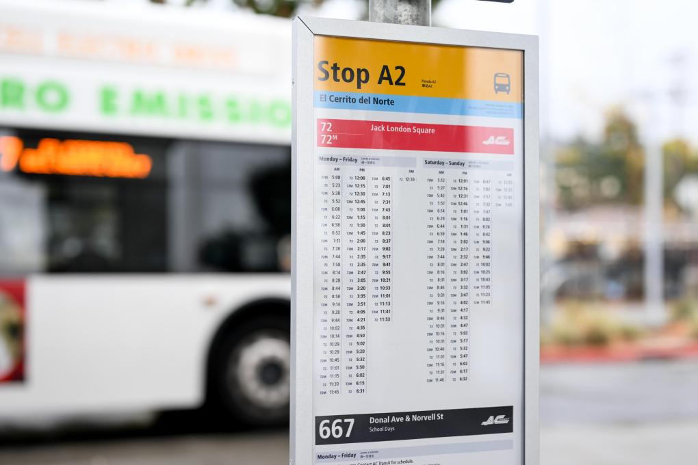 A photo of the test signage and maps at El Cerrito del Norte